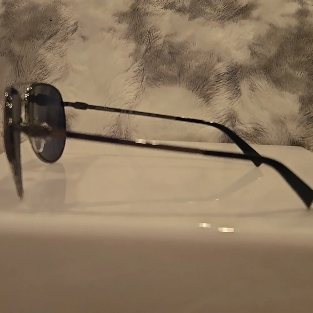 Salvatore Ferragamo Dark Gunmetal Aviator Sunglasses Brand New In Case